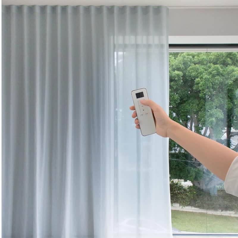 Motorized Curtains can effortlessly open and close with a small touch.